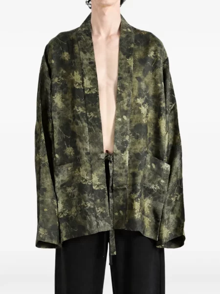 Geacă Uma Wang cu model floral cu imagine cu legături verde