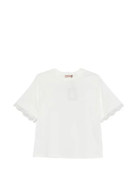 Tricou Twinset din dantelă alb