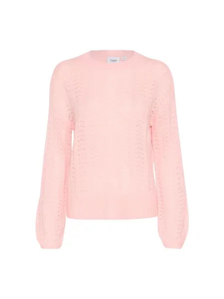 Sweter Saint Tropez wełniany z nadrukiem różowy