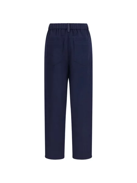 Pantaloni Brunello Cucinelli de lână albastru