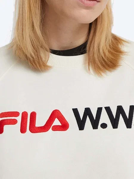 Mikina Wood Wood Elena x FIla s potiskem bílá