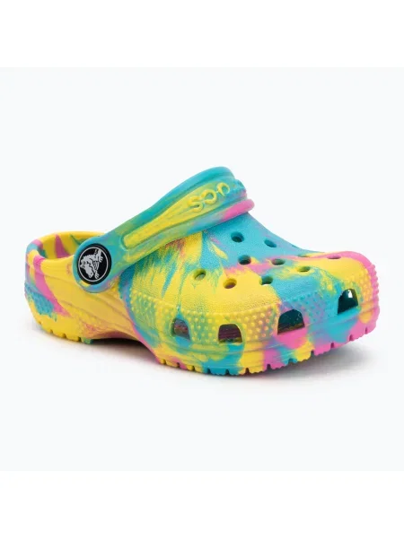 Crocs Classic Marbled Clog Toddler джапанки digital aqua/multi синьо