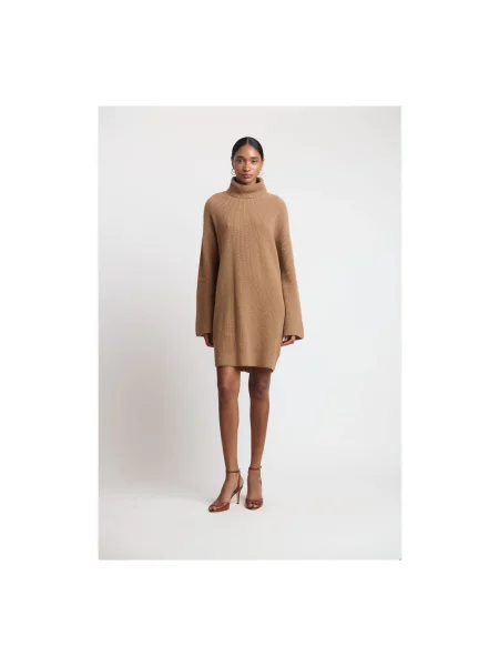 Sukienka Ralph Lauren wełniana beżowa