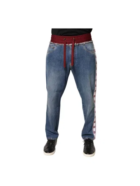 Jeansy straight leg Dolce And Gabbana niebieskie