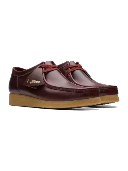 Półbuty Clarks skórzane czerwone