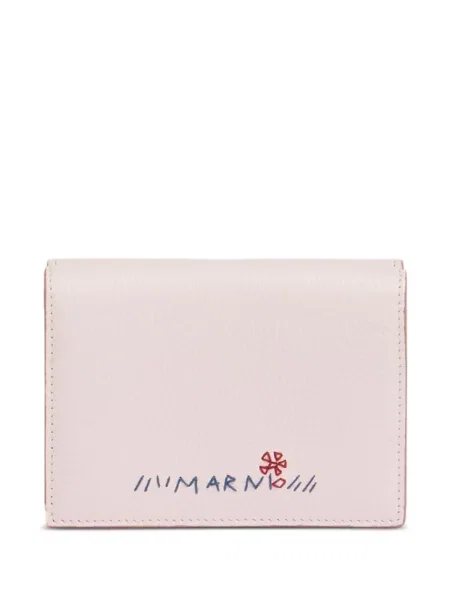 Portofel Marni cu broderie cu model floral roz