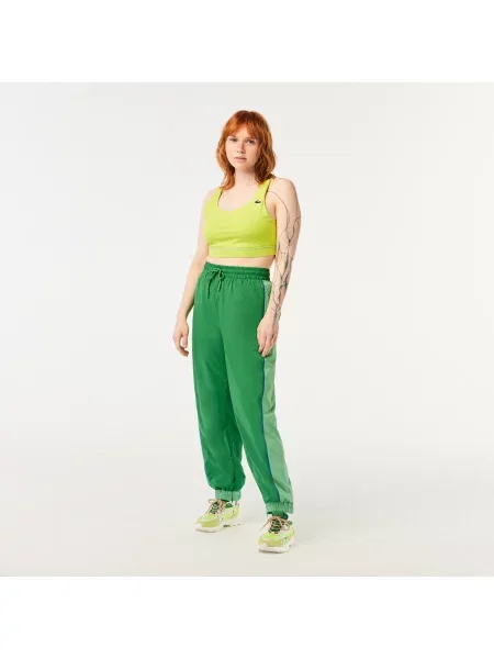 Lacoste Spodnie Dresowe Z Efektem Perforacji zielone