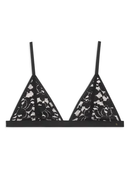 Sutien Anine Bing cu model floral din dantelă negru