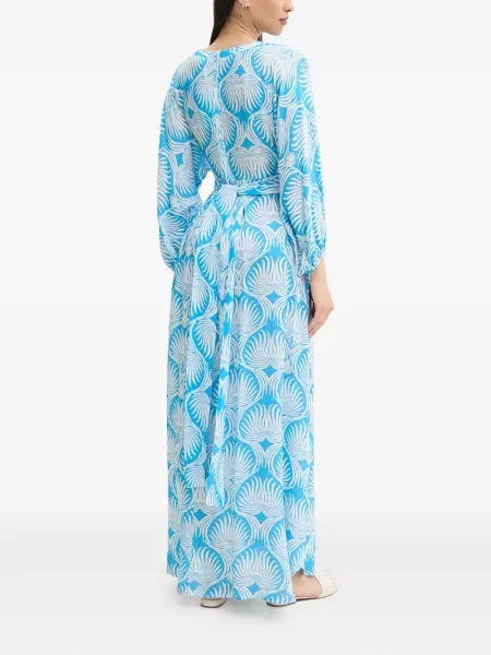 Rochie maxi Melissa Odabash cu imagine plisată de costum albastru