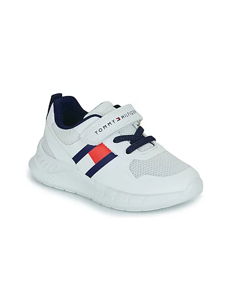 Superge Tommy Hilfiger Flag Low Cut Lace-Up/Velcro S Bela modra