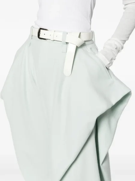 Pantaloni Issey Miyake de lână albastru