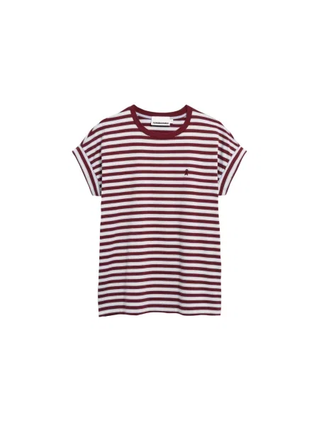 ARMEDANGELS Tricou IDAARA albastru deschis / roşu închis / murdar alb