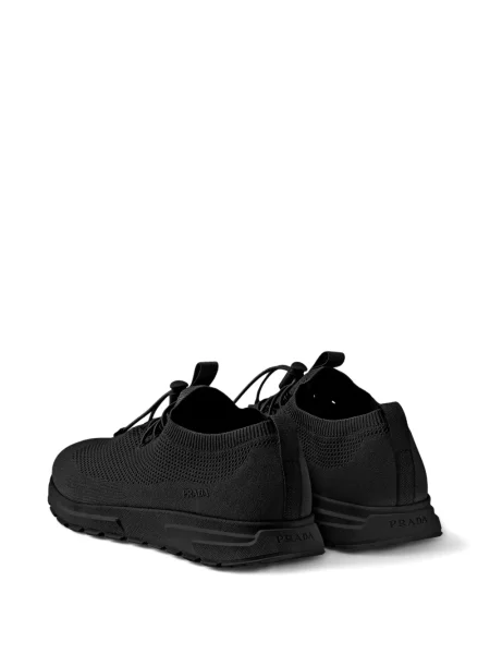 Sneakerși Prada din dantelă negru