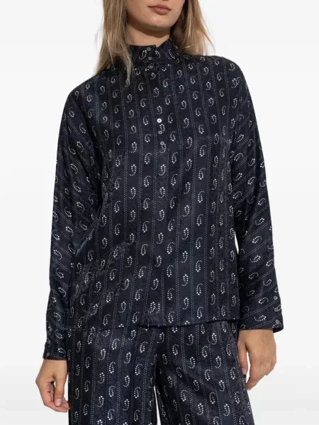 Bluză Tory Burch cu imagine cu model paisley albastru