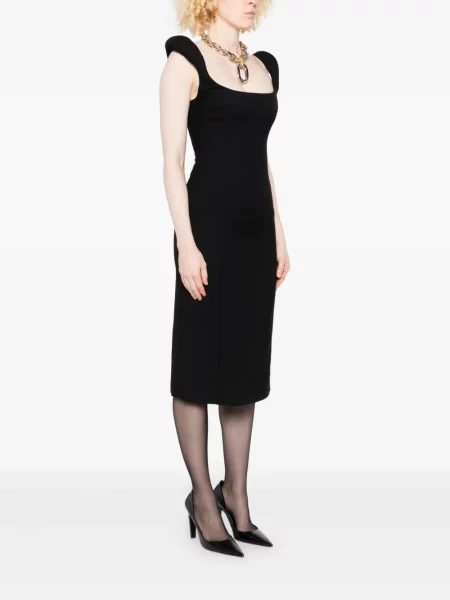 Rochie fără mâneci Marine Serre de lână fără mâneci de costum negru
