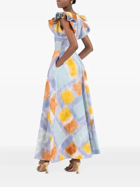 Rochie maxi Busayo Nyc cu volane albastru