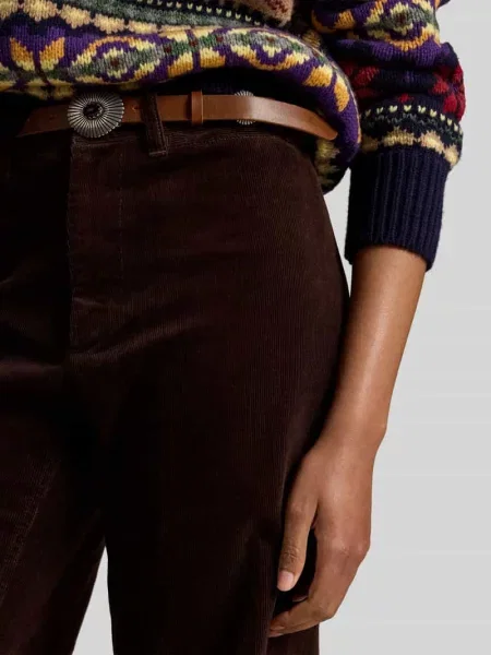 Szerokie spodnie z mieszanki bawełny w imitacji sztruksu Polo Ralph Lauren