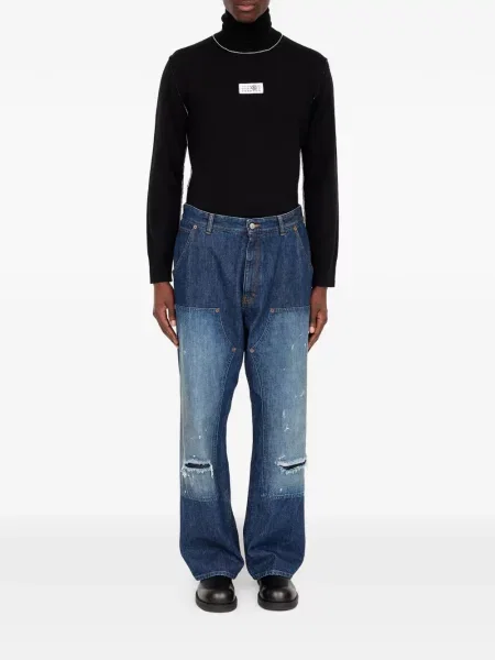 Blugi drepți Mm6 Maison Margiela albastru