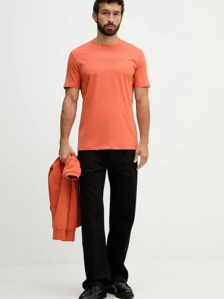 Armani Exchange basic tričko oranžové