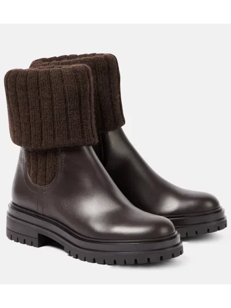 Botine chelsea Gianvito Rossi din piele maro