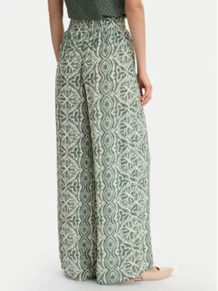 Vero Moda Hlače iz tkanine Menny Wide Leg zelena
