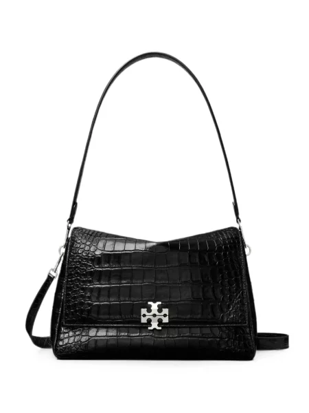 Geantă shopper Tory Burch cu autograf negru