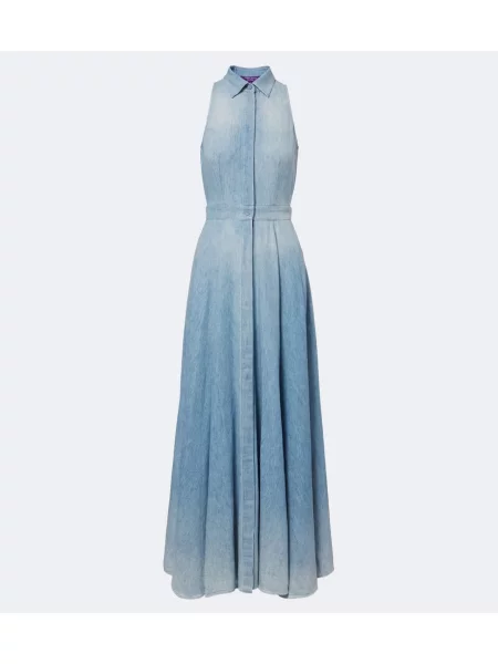 Rochie din denim Ralph Lauren Collection albastru