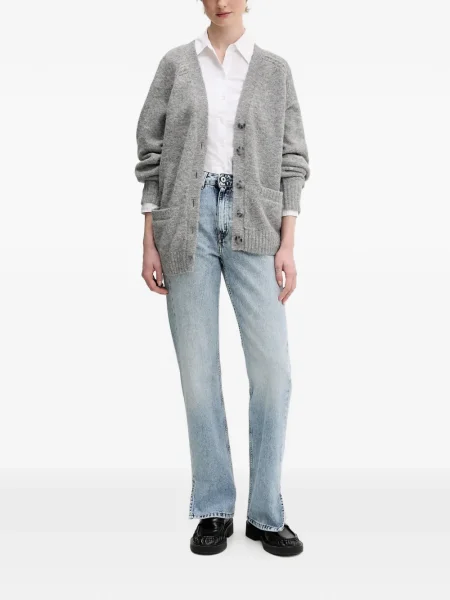 Blugi Karl Lagerfeld Jeans cu crăpătură albastru