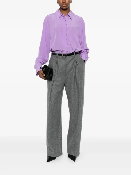 Pantaloni Victoria Beckham plisate gri