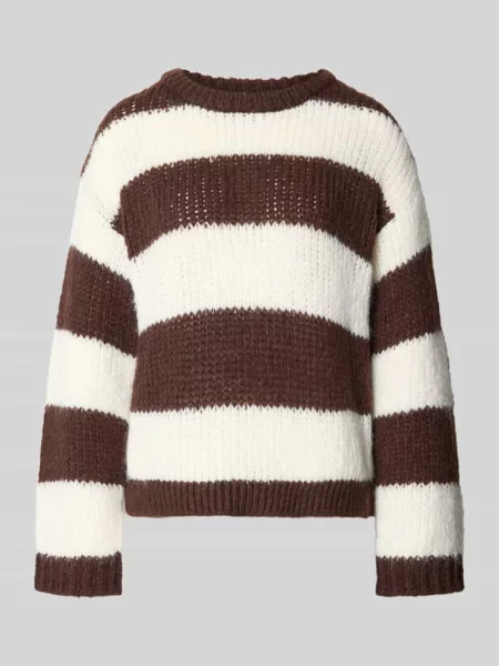 Sweter krój regular fit w dwukolorowym wyglądzie model DORTHEA' Pieces