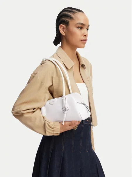 Kabelka Calvin Klein Quilted Medium Shoulder Ba biela
