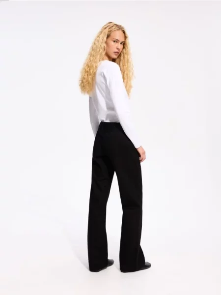 Reserved Blugi straight cu talie joasă negru