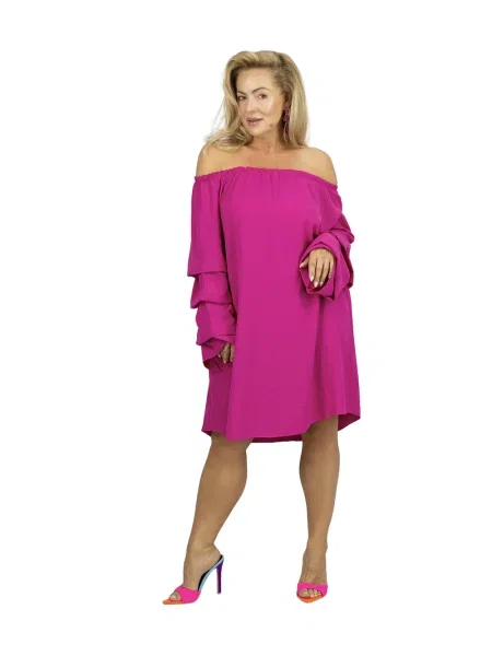 Obleka midi obleka Pri z volani nad koleni