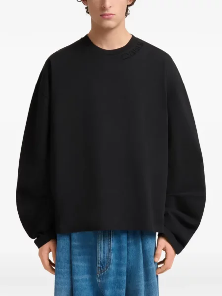 Lung tricou Marni cu autograf negru