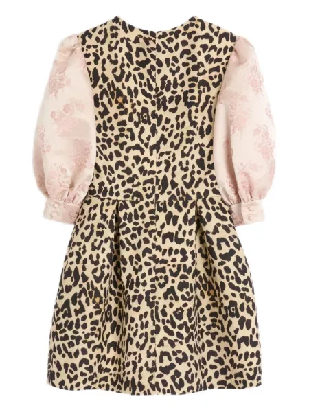 Rochie Valentino Garavani cu imagine cu model leopard de costum maro