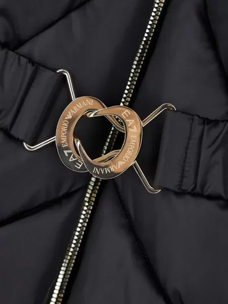 Кожена тапицерия кожух Ea7 Emporio Armani с козина черно