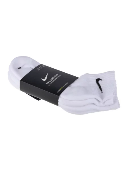 Nike Everyday Cushioned Kotníkové ponožky 3 páry bílé/černé bílé