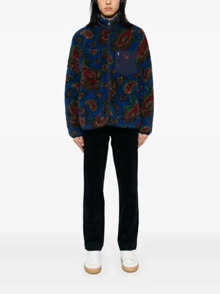 Siuvinėtos kelnės Polo Ralph Lauren kordinis velvetas mėlyna