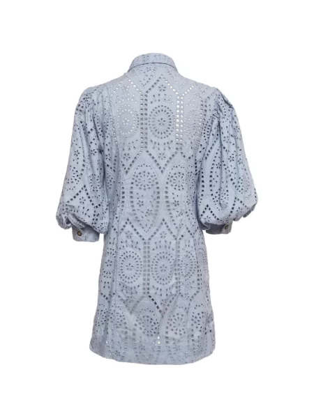 Rochie tip cămașă Ganni cu broderie albastru