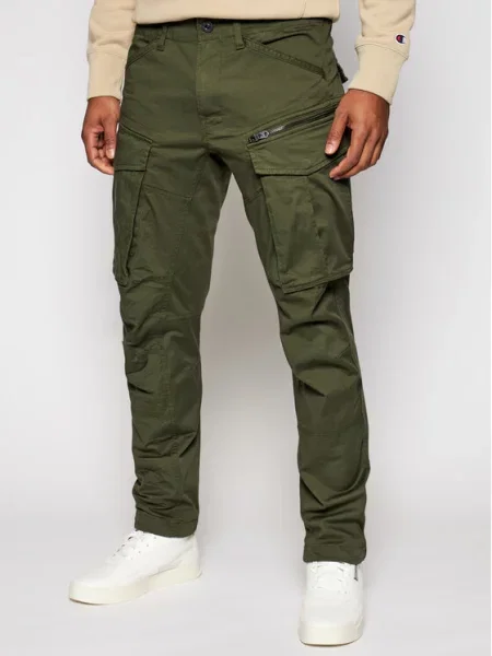G-Star Raw Medžiaginės kelnės Rovic Tapered Fit žalia