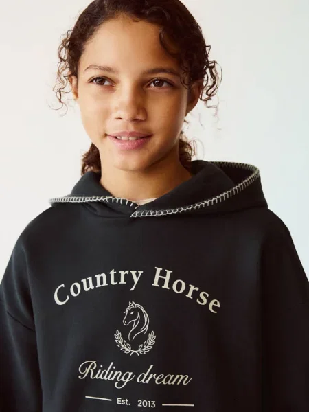 Bluza z kapturem antracytowy Dzieci lata MANGO KIDS