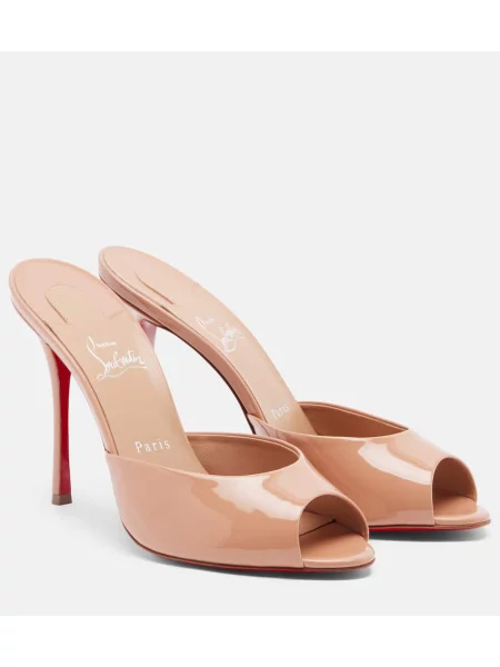 Usnjene mules Christian Louboutin bež