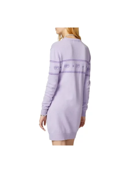 Sukienka Chiara Ferragni Collection wełniana fioletowa