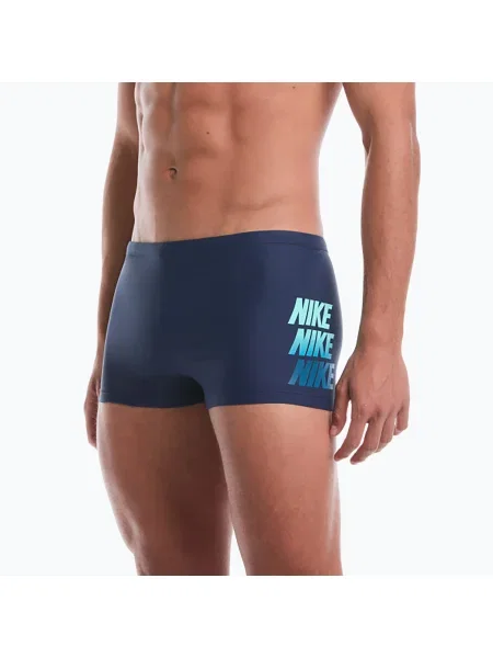 Мъжки боксерки за плуване Nike Logo Graphic Square Leg midnight navy синьо