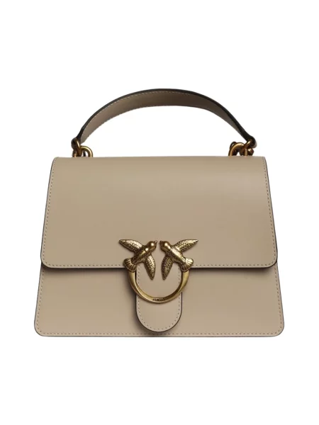 Torebka crossbody Pinko skórzana beżowa