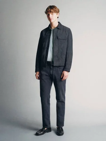 Jeansy regular fit wyprodukowane we Włoszech z tkaniny Candiani Mężczyzna 40 MANGO MAN szary