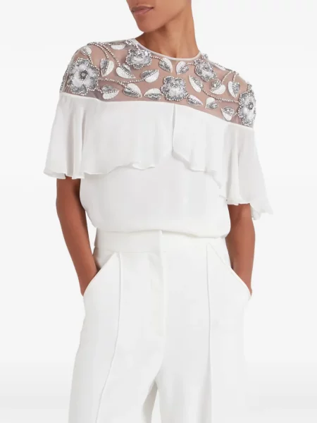 Bluză Temperley London de lână alb