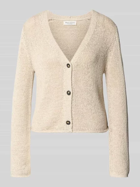 Kardigan rozpinany o kroju slim fit z mieszanki bawełny Marc O'polo