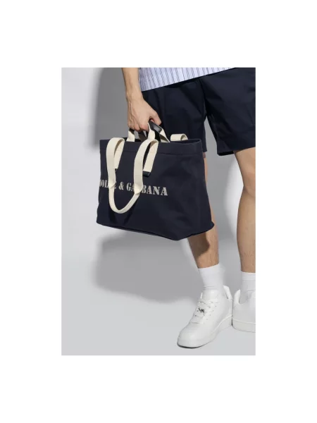 Torba na ramię Dolce&gabbana skórzana niebieska