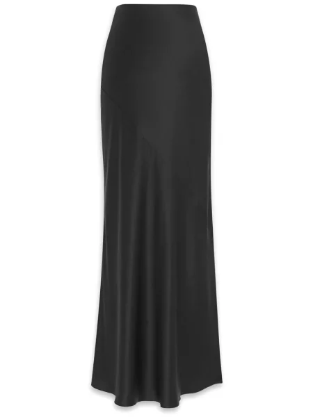 Fusta maxi Saint Laurent de mătase negru